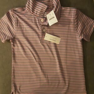 Crewcuts Pink and Light Blue Striped Polo Size 4/5